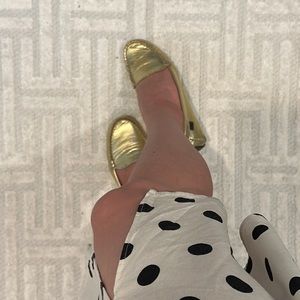 L. K. Bennett London GORGEOUS gold LEATHER shoes. Says 36 fits like a true 6.5